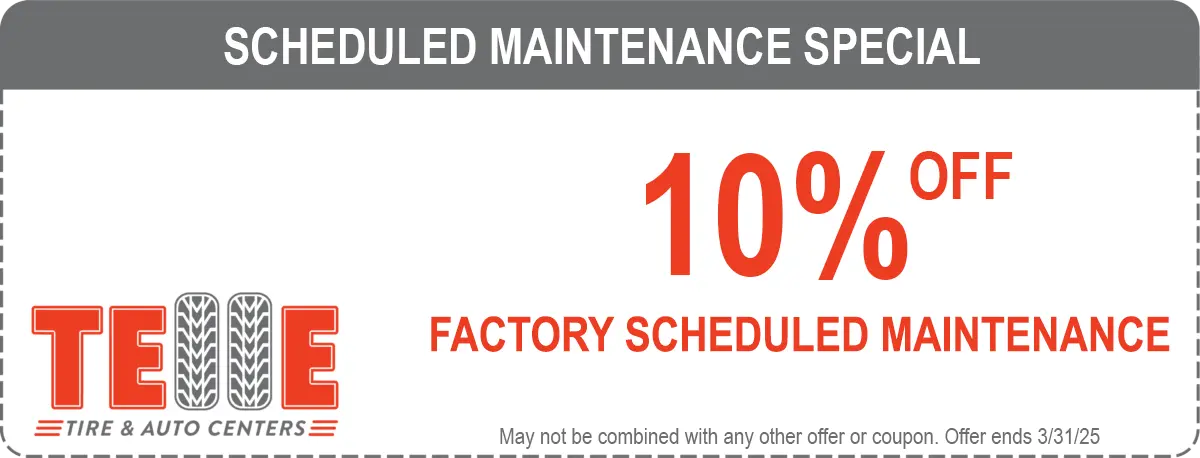 Coupon for 10% off factory scheduled service