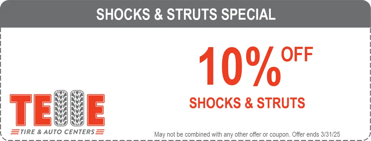 Coupon for 10% off shocks and struts